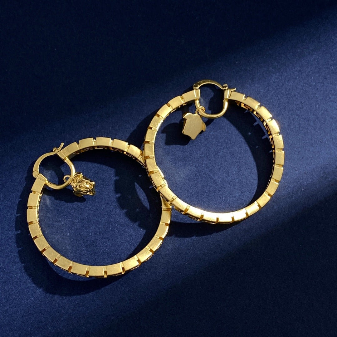 Versace Brass Medusa Earrings