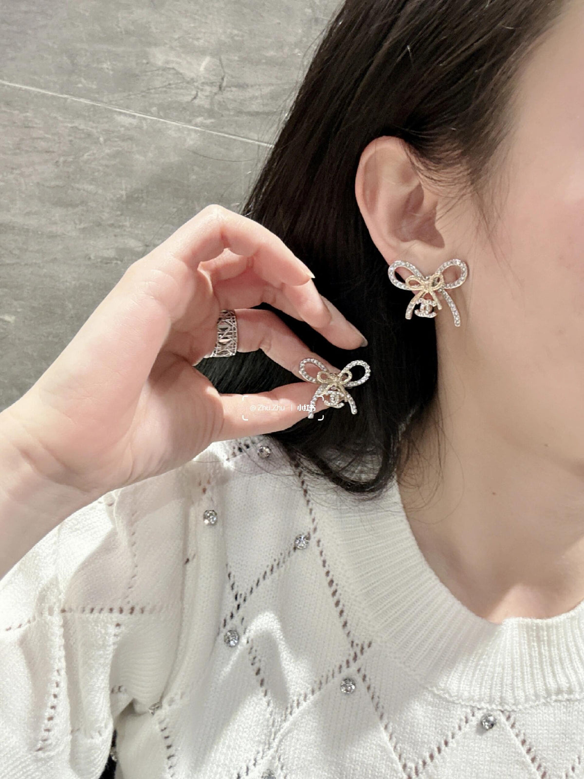 Chanel Brass Bow Earrings