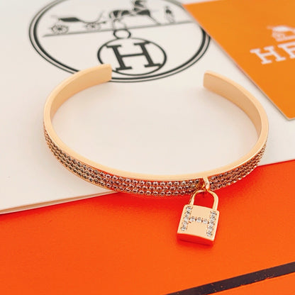 Hermes Brass Pave Bracelet