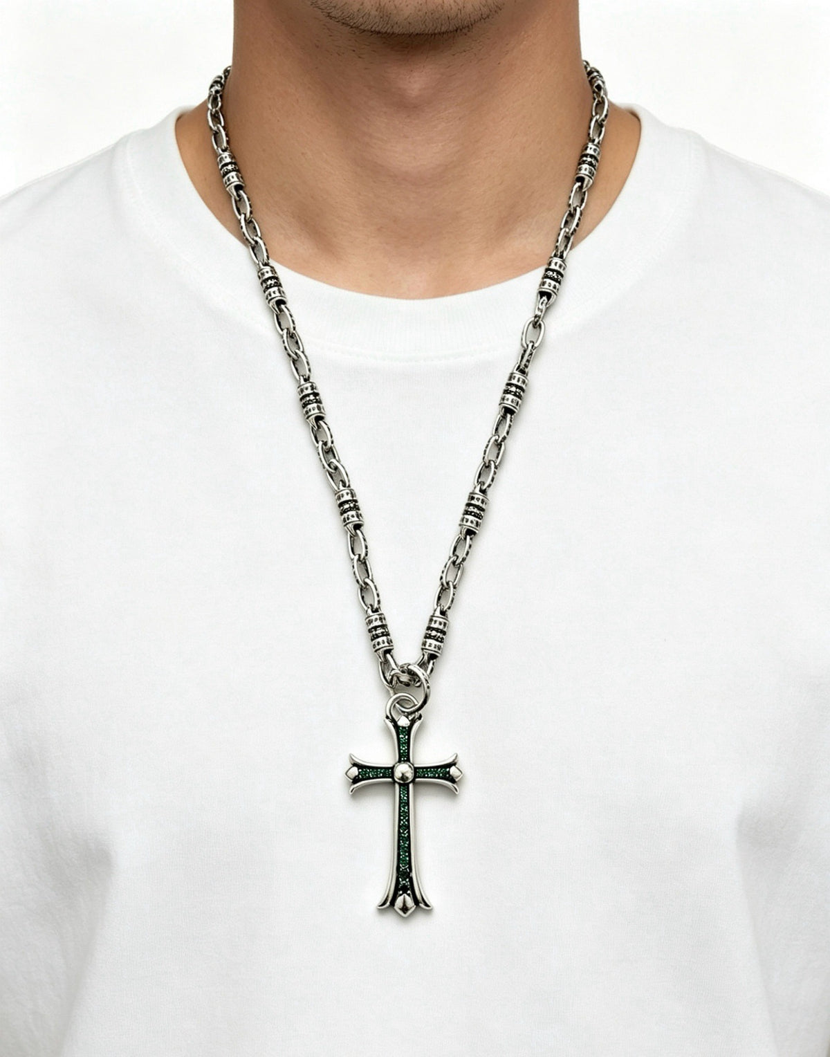 Chrome Hearts Sterling Silver Cross Necklace
