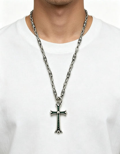 Chrome Hearts Sterling Silver Cross Necklace