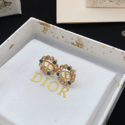 Dior Brass Round Earrings