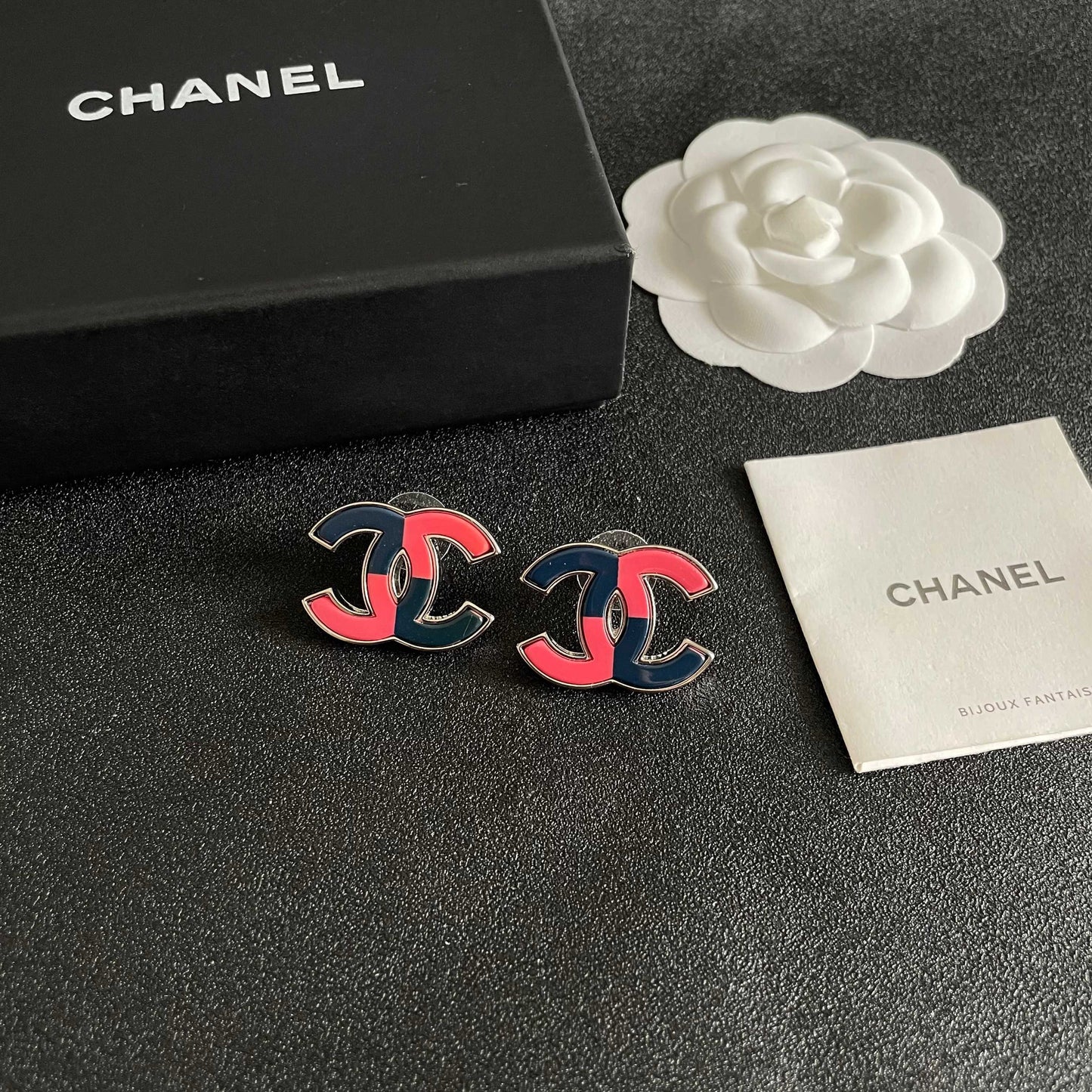 Chanel Colorblock Earrings