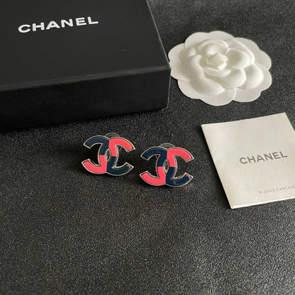 Chanel Colorblock Earrings