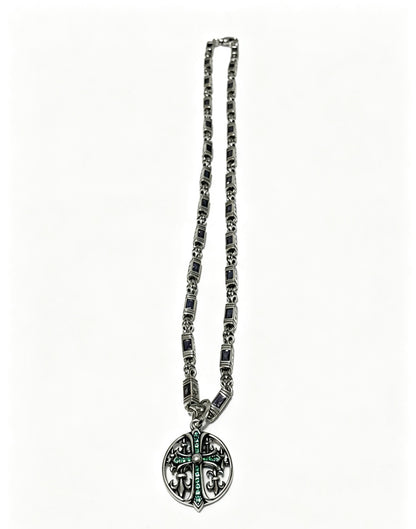 Chrome Hearts Sterling Silver Cross Necklace