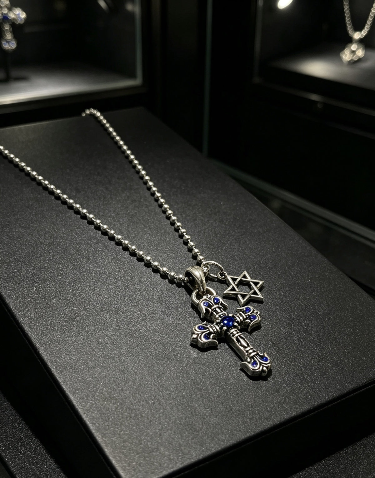 Chrome Hearts Sterling Silver Cross Necklace