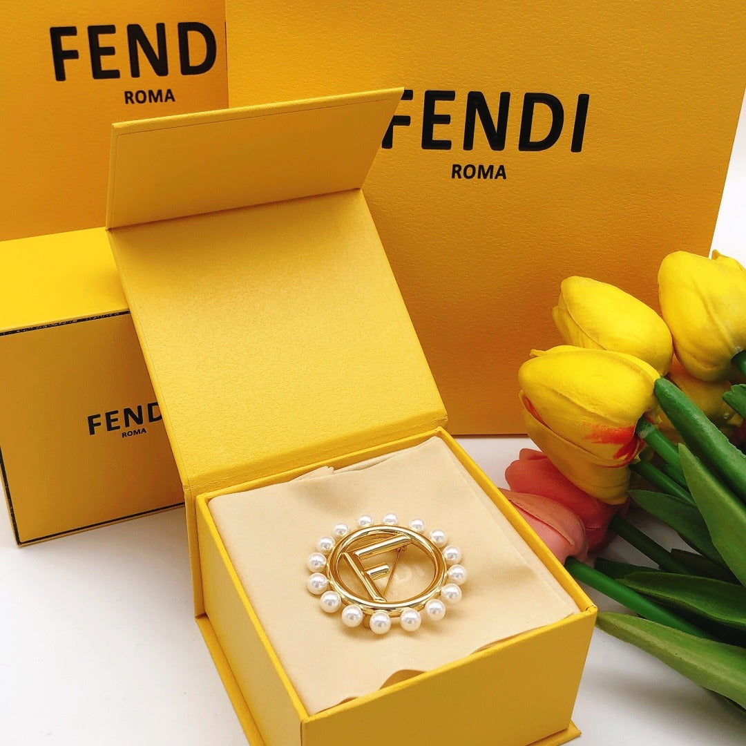 Fendi Pearl Brooch