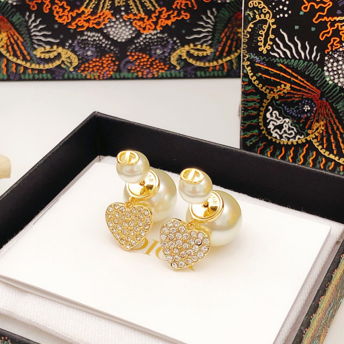 Dior Brass Heart Earrings