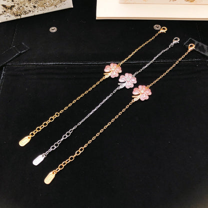 Dior Pink Brass Clover Bracelet