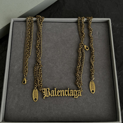 Balenciaga Brass Vintage-Finish Necklace