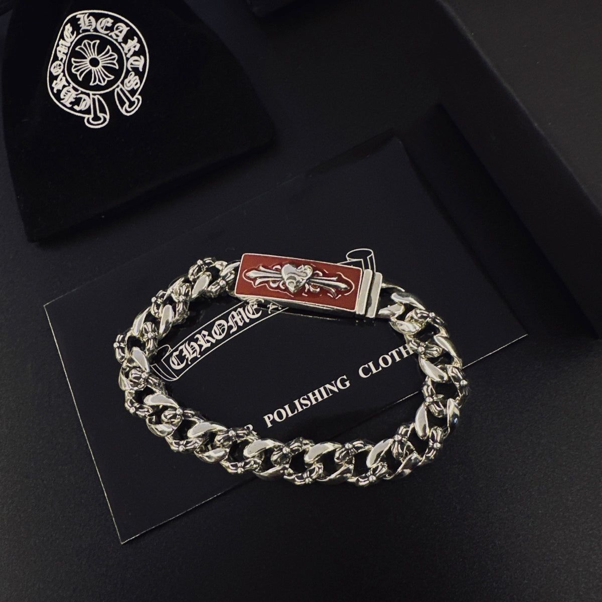 Chrome Hearts Sterling Silver Cross Bracelet