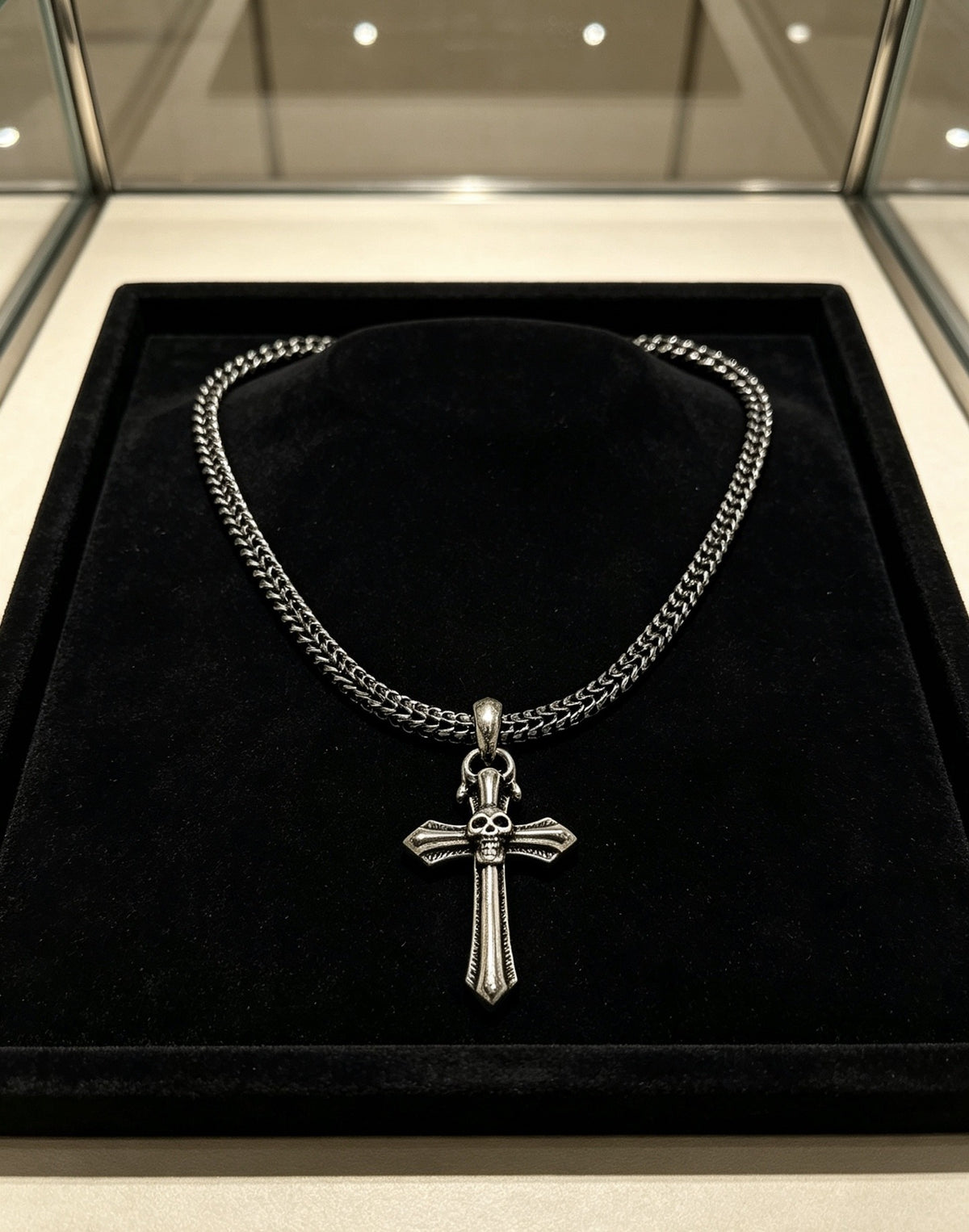 Chrome Hearts Sterling Silver Cross Necklace