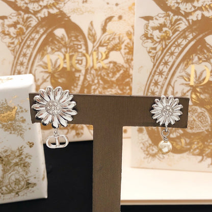 Dior Brass Pearl Earrings