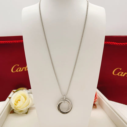 Cartier Silver Brass Colorblock Necklace