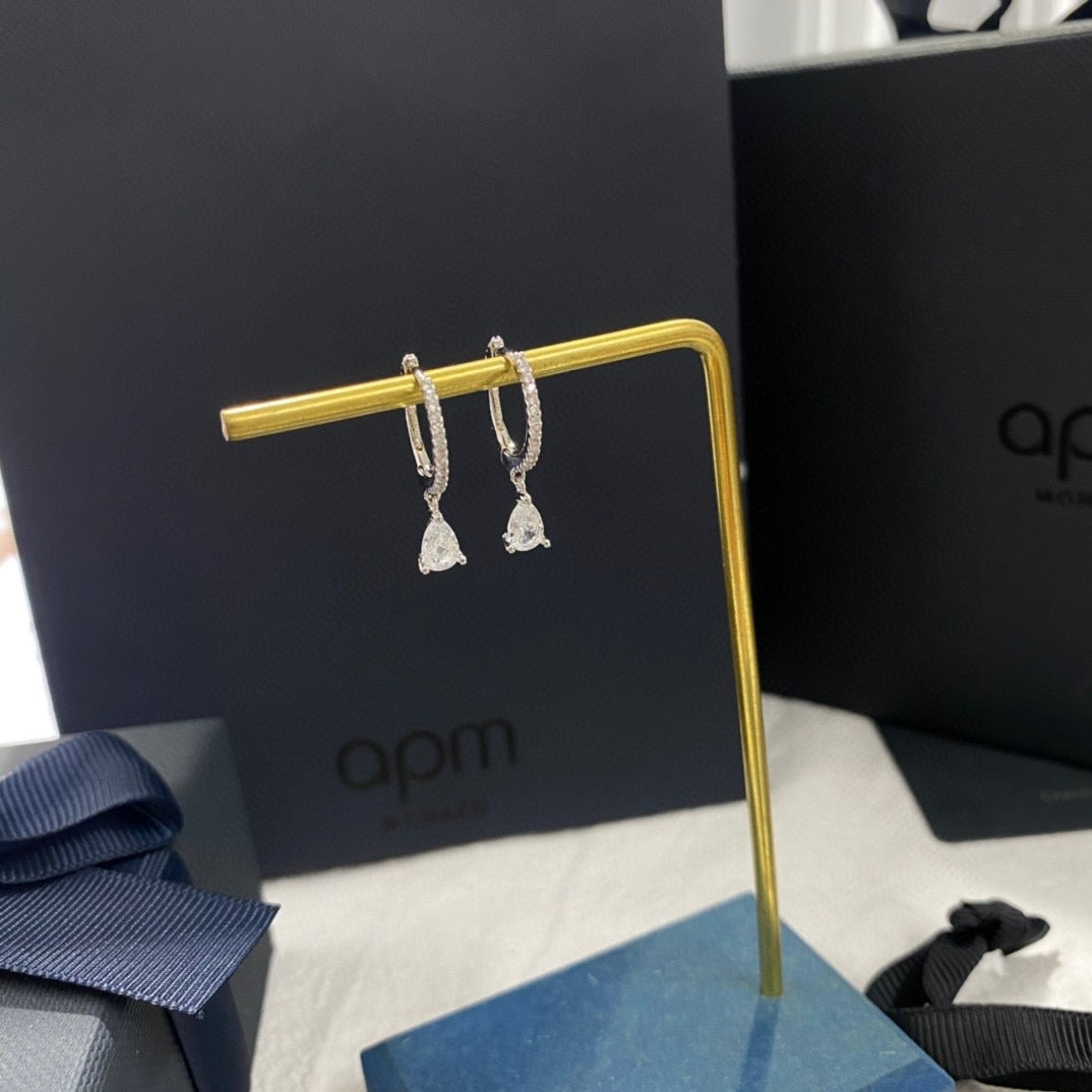 APM Monaco White Crystal Earrings