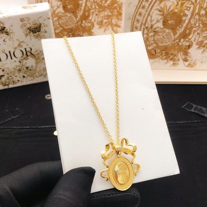 Dior Brass Bow Necklace