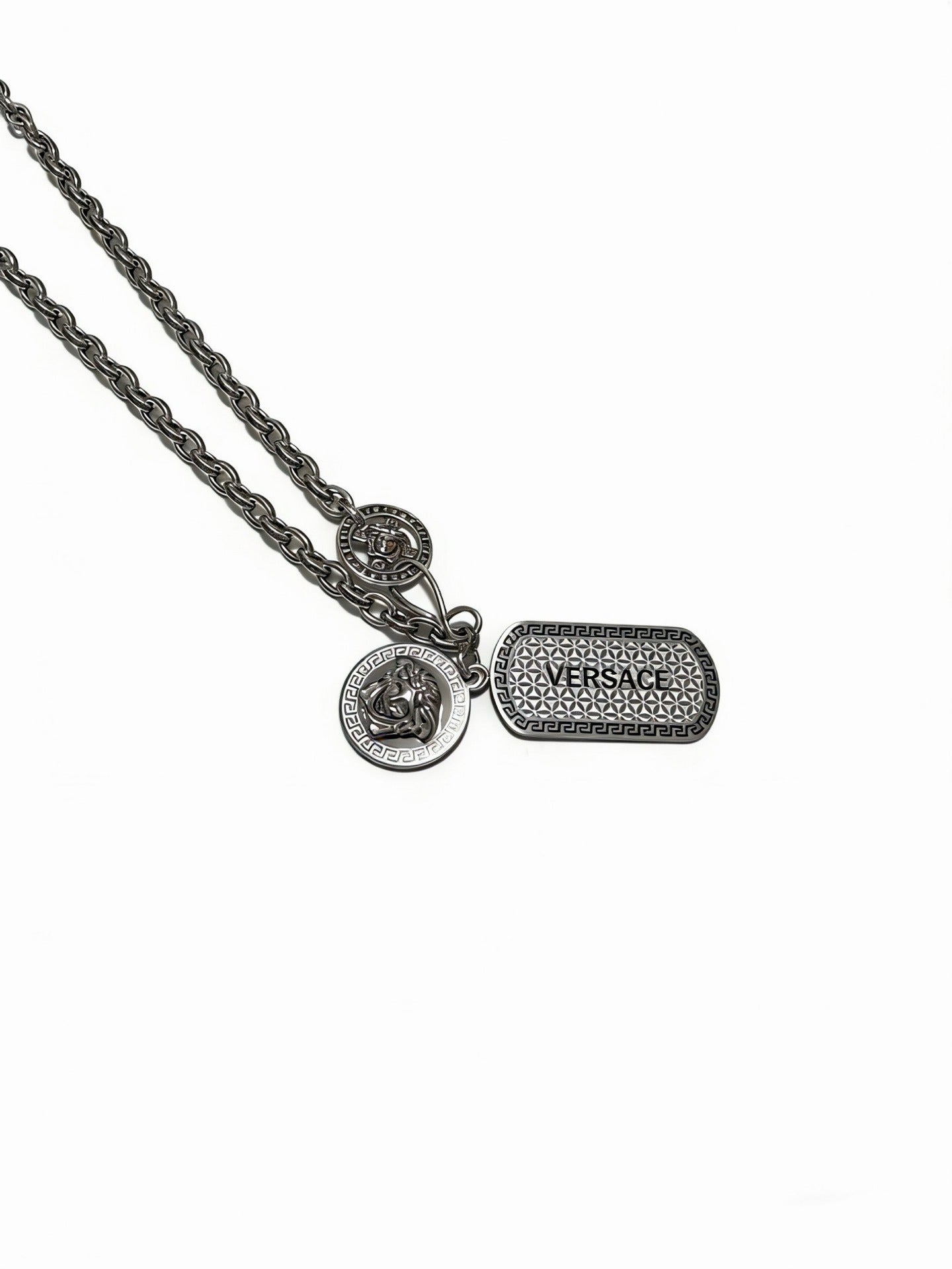 Versace Sterling Silver Chain Necklace