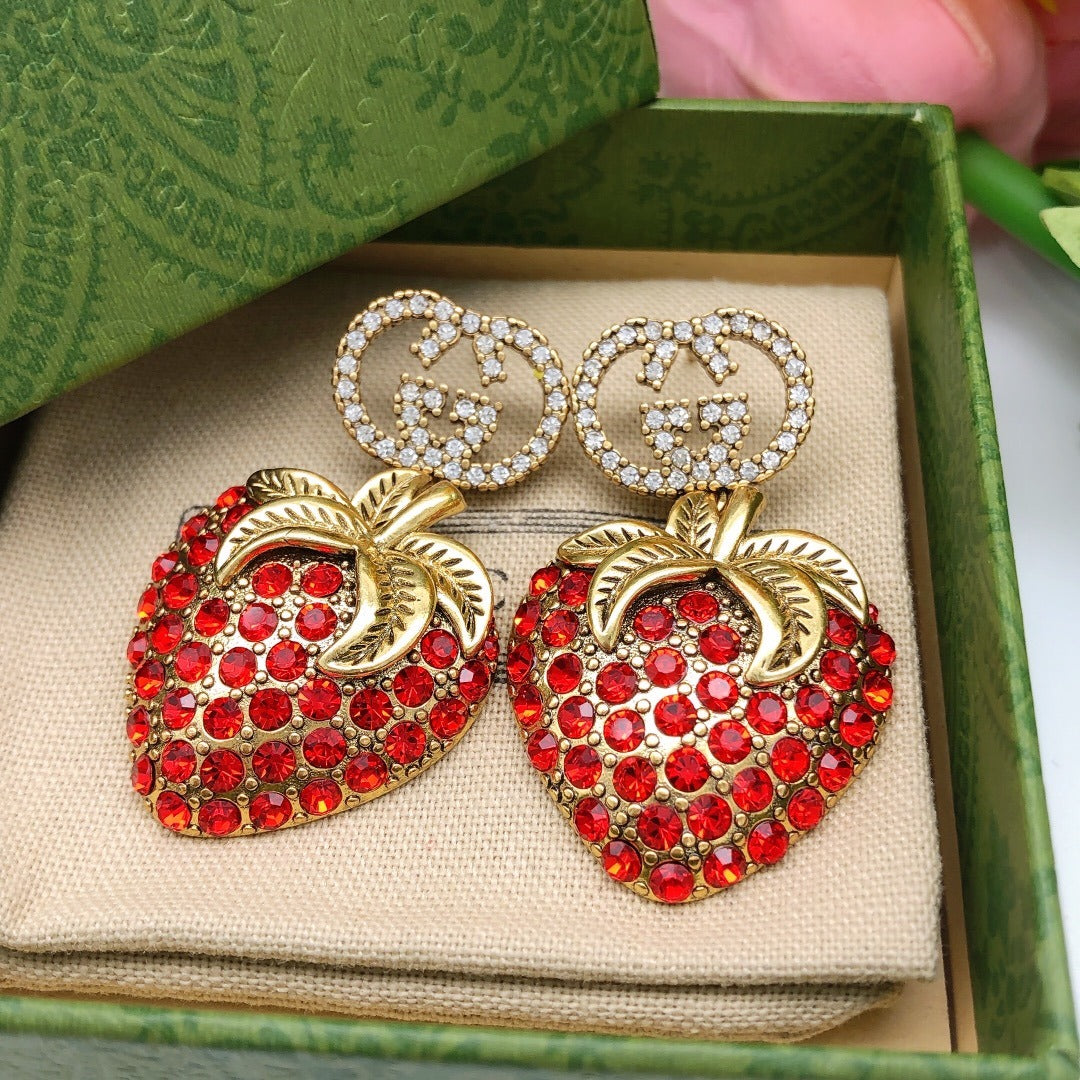 Gucci Red Vintage-Finish Earrings