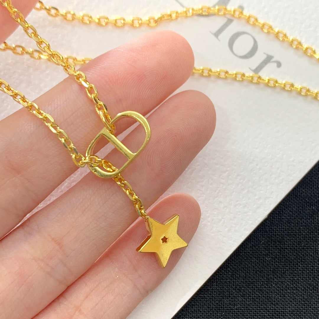 Dior Brass Star Necklace