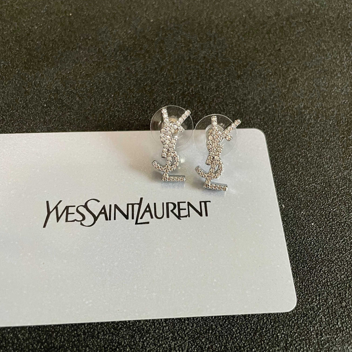 Saint Laurent Sterling Silver Vintage-Finish Earrings