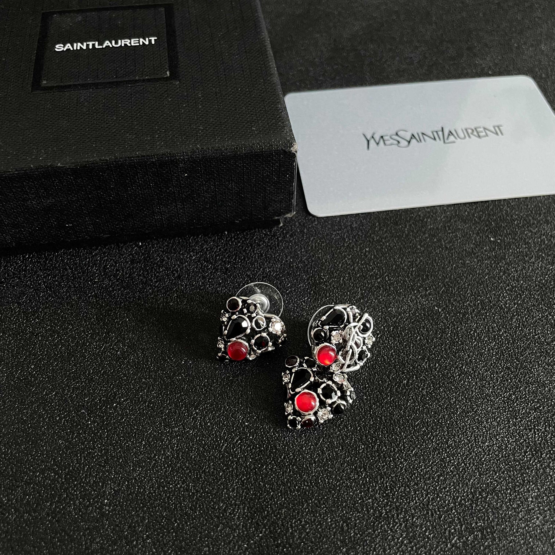 Saint Laurent Sterling Silver Vintage-Finish Earrings