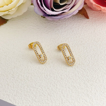 Messika Gold Brass Pave Earrings