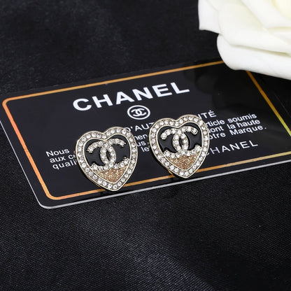 Chanel Brass Heart Earrings