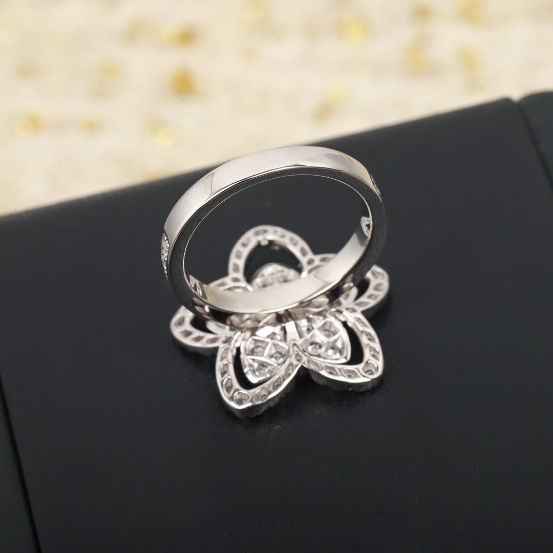 Graff Sterling Silver Floral Ring