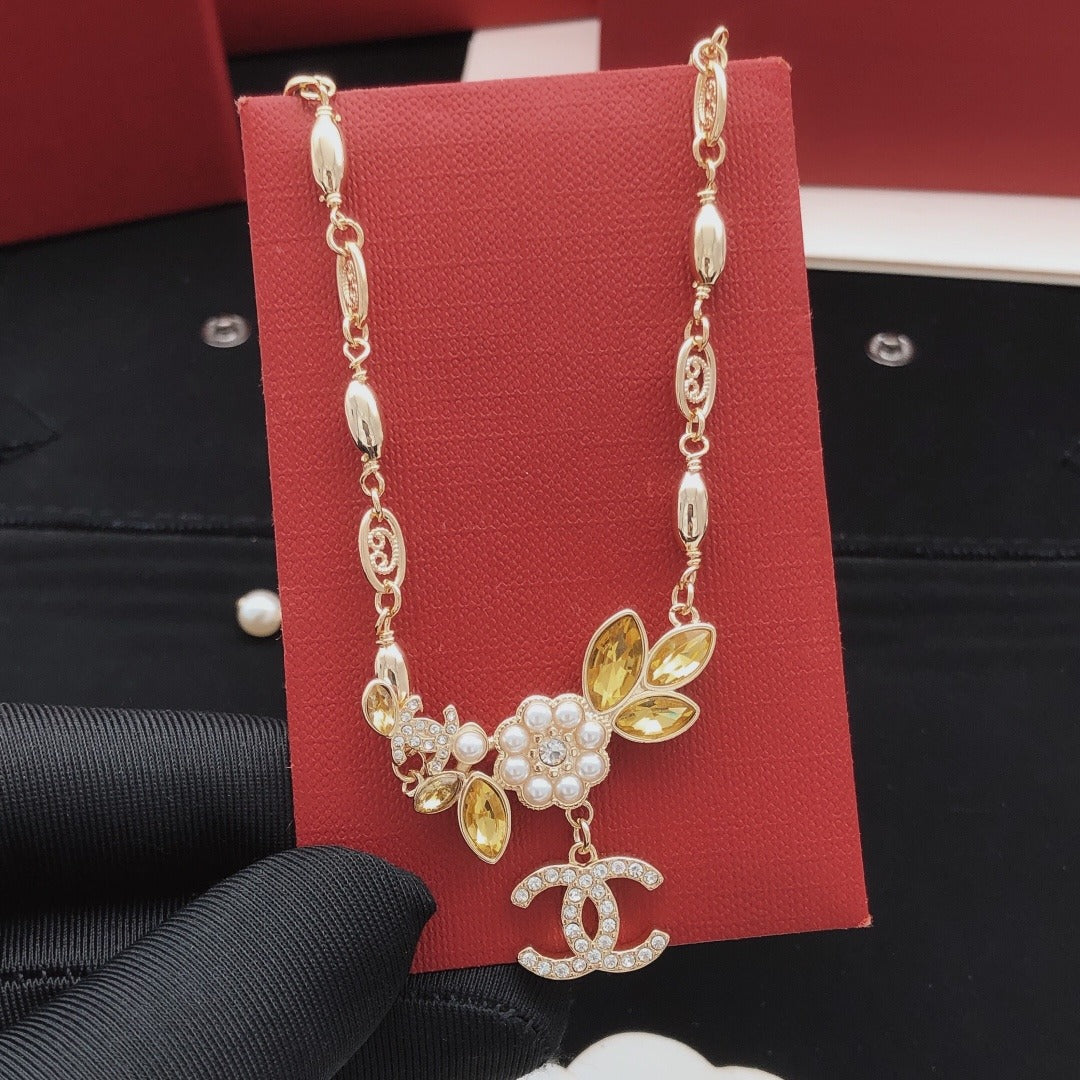 Chanel Brass Floral Necklace
