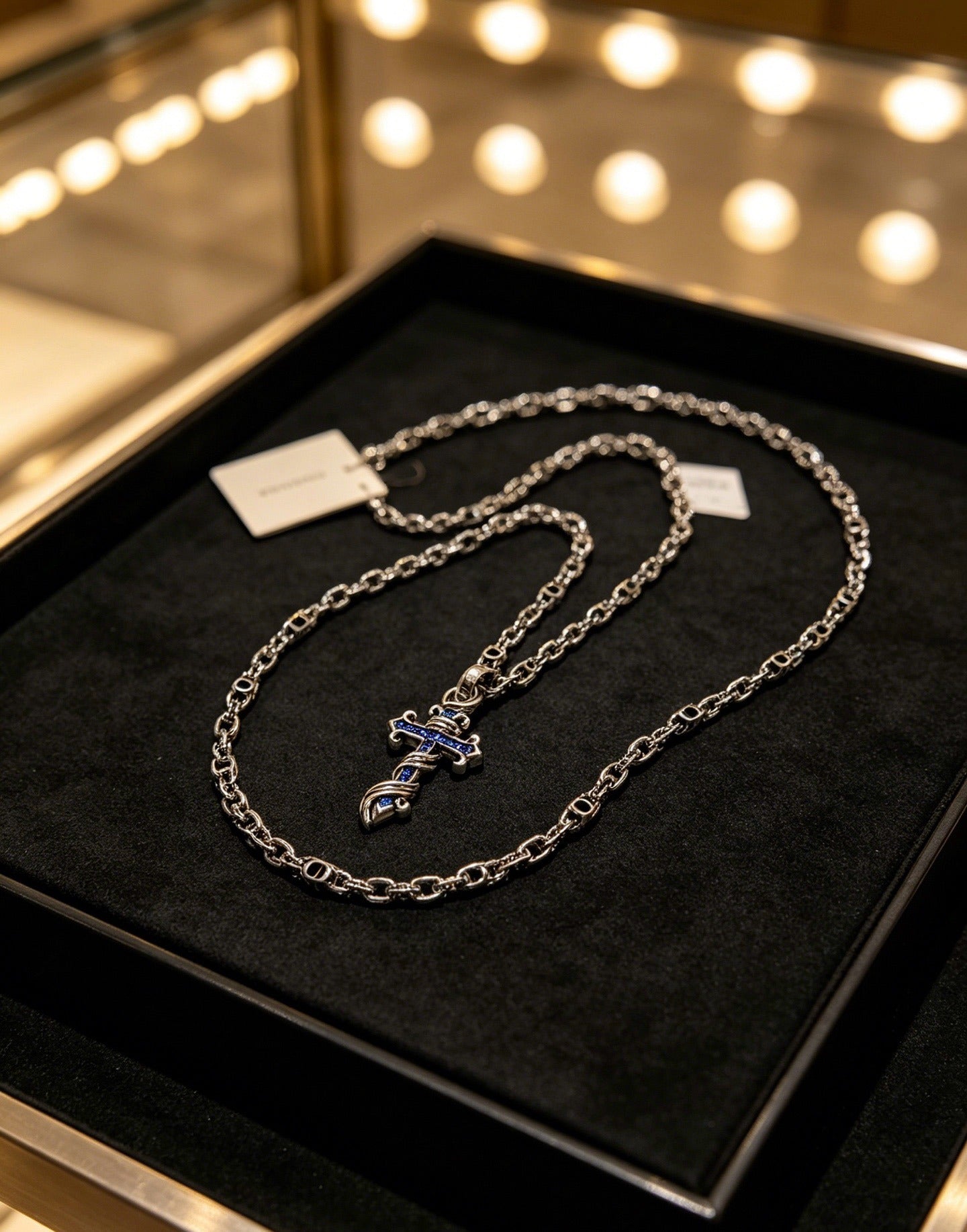 Chrome Hearts Sterling Silver Cross Necklace