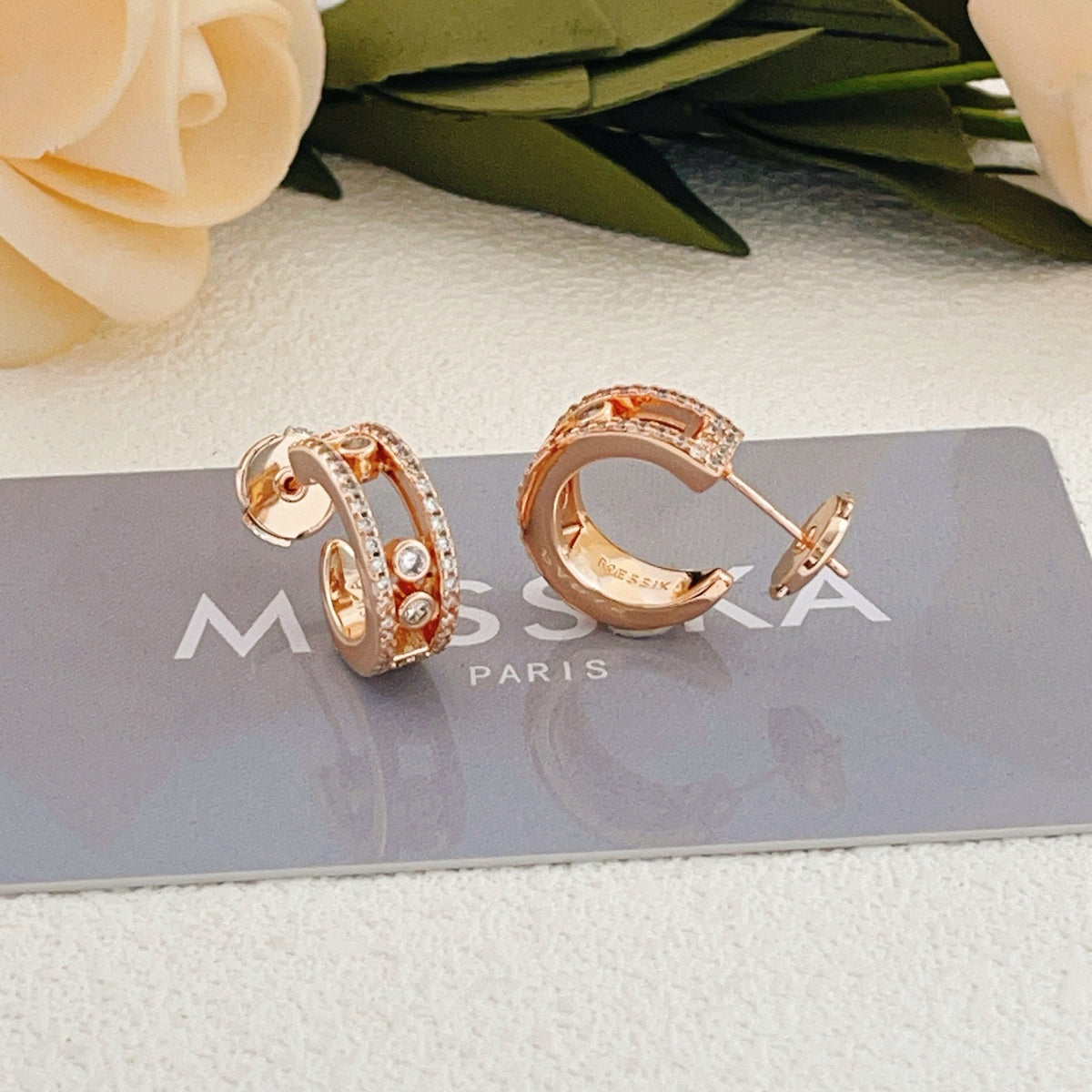Messika Brass Round Earrings