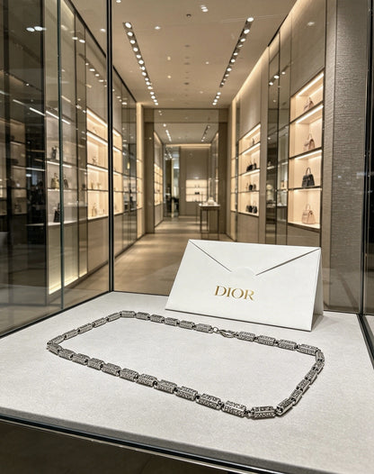 Dior Sterling Silver Chain Necklace
