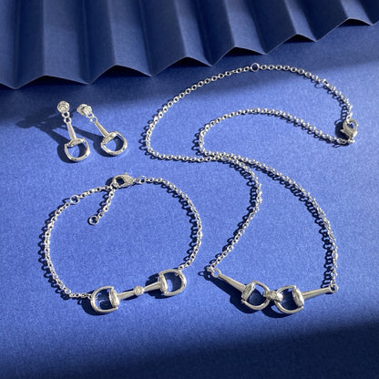 Gucci Silver Brass Horsebit Bracelet
