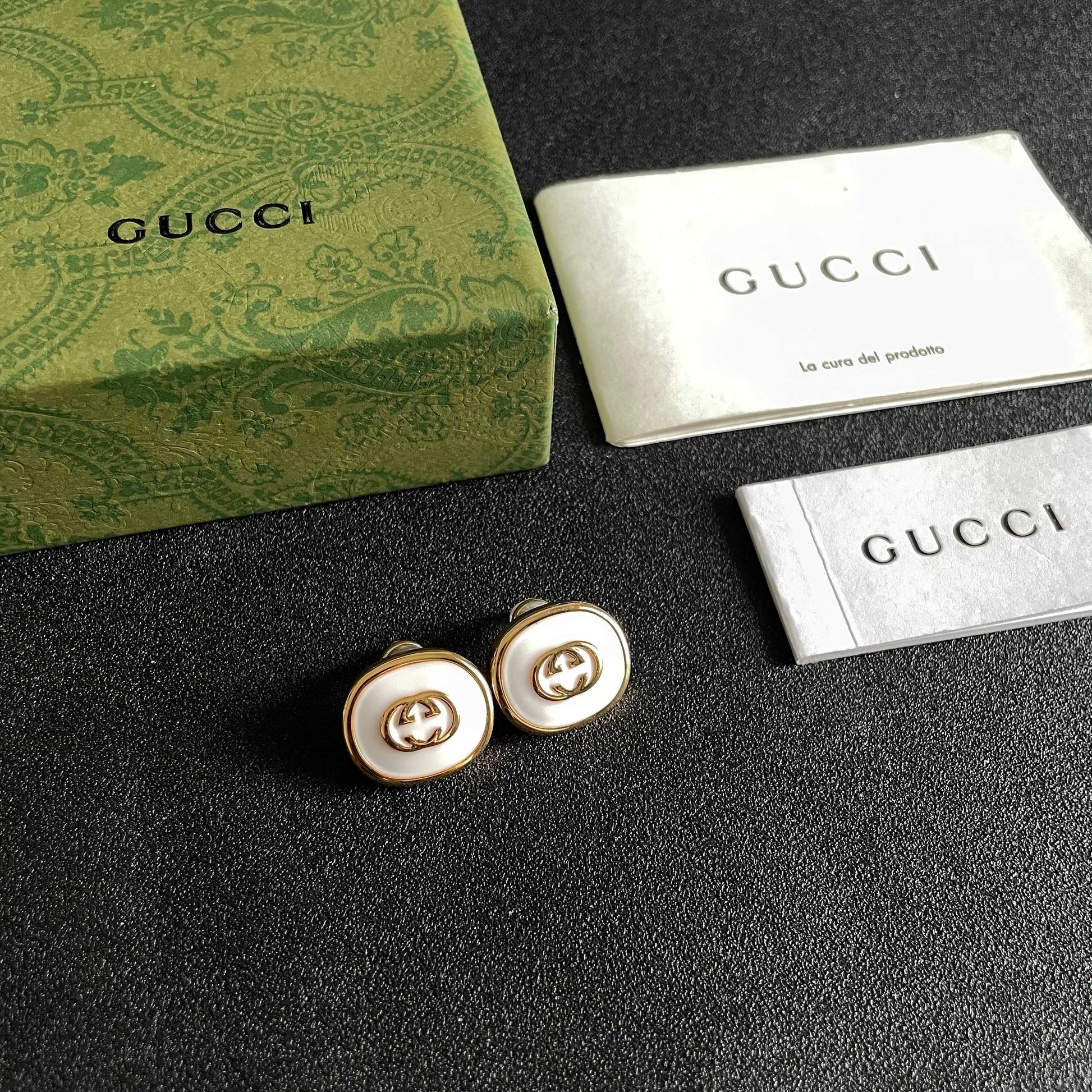 Gucci Brass & Sterling Silver Earrings