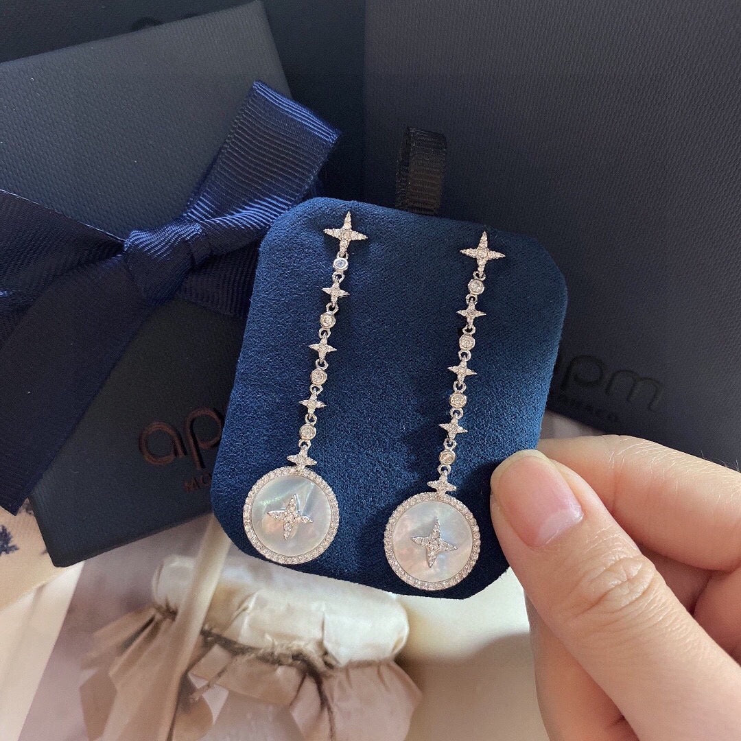 APM Monaco White Pearl Earrings