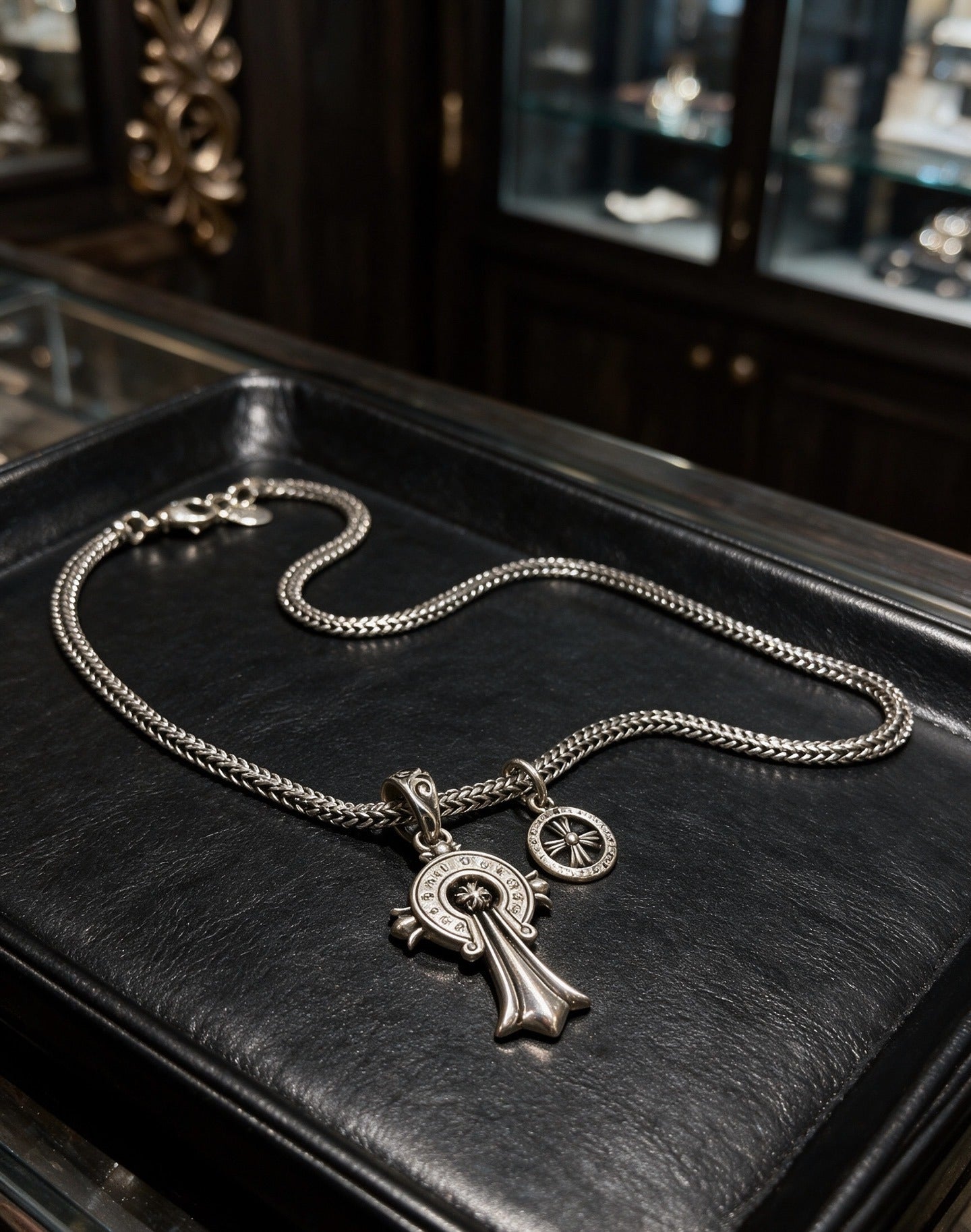 Chrome Hearts Sterling Silver Cross Necklace