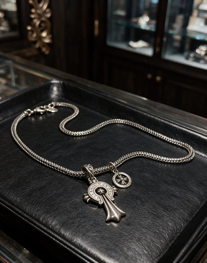 Chrome Hearts Sterling Silver Cross Necklace