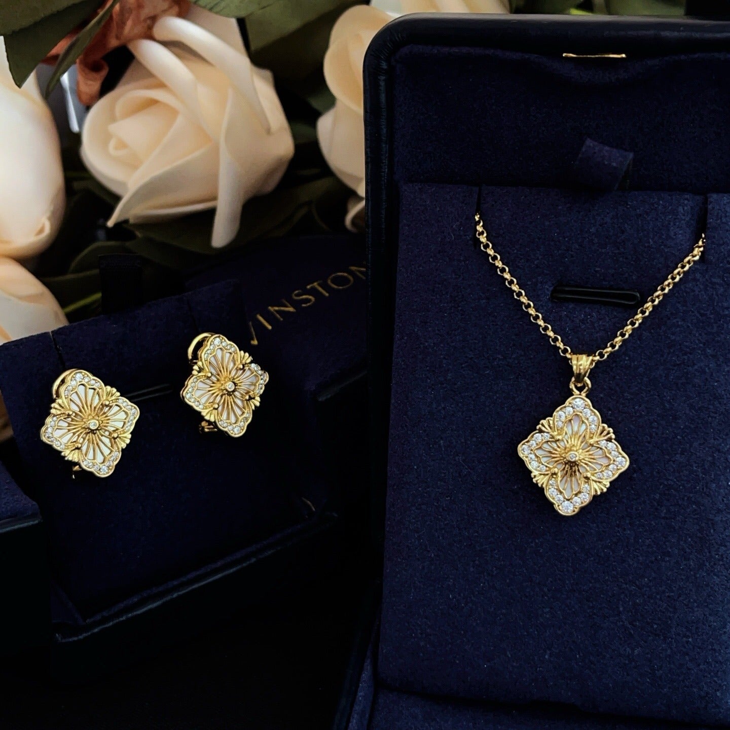 Harry Winston White Brass Necklace