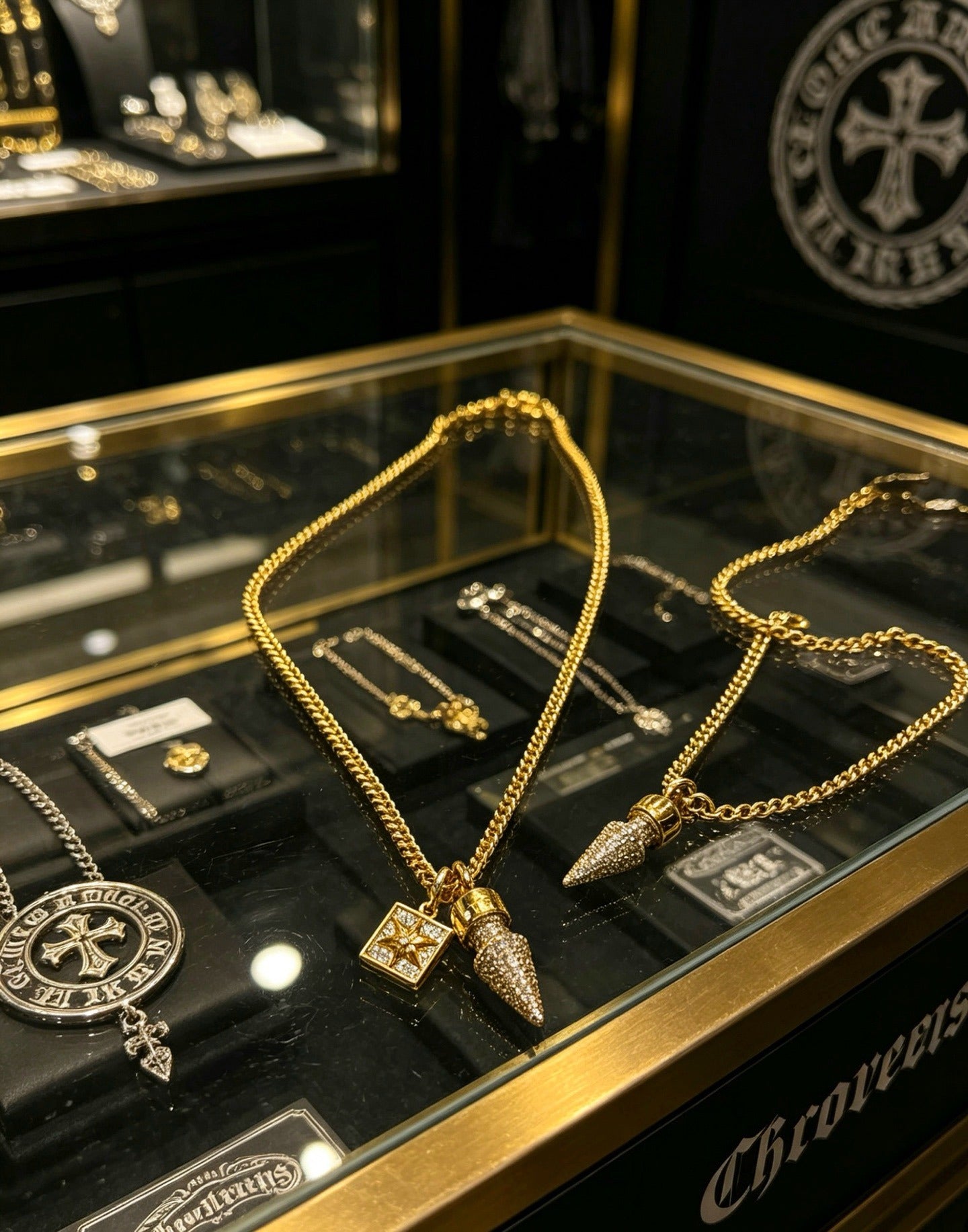Chrome Hearts Sterling Silver Cross Necklace