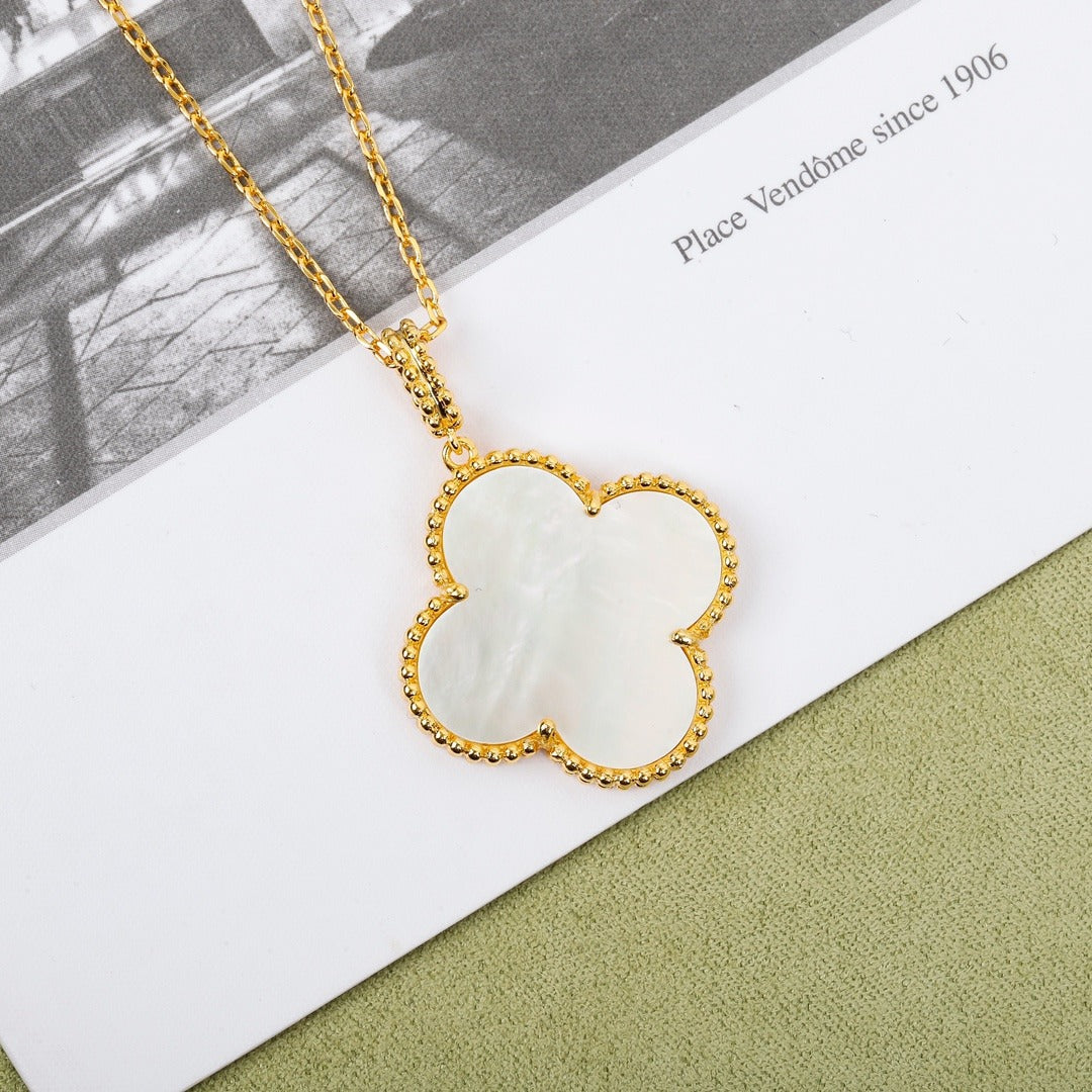 Van Cleef & Arpels Sterling Silver Alhambra Necklace