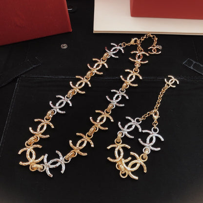 Chanel Brass Colorblock Necklace