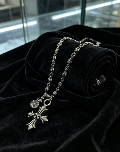 Chrome Hearts Sterling Silver Cross Necklace