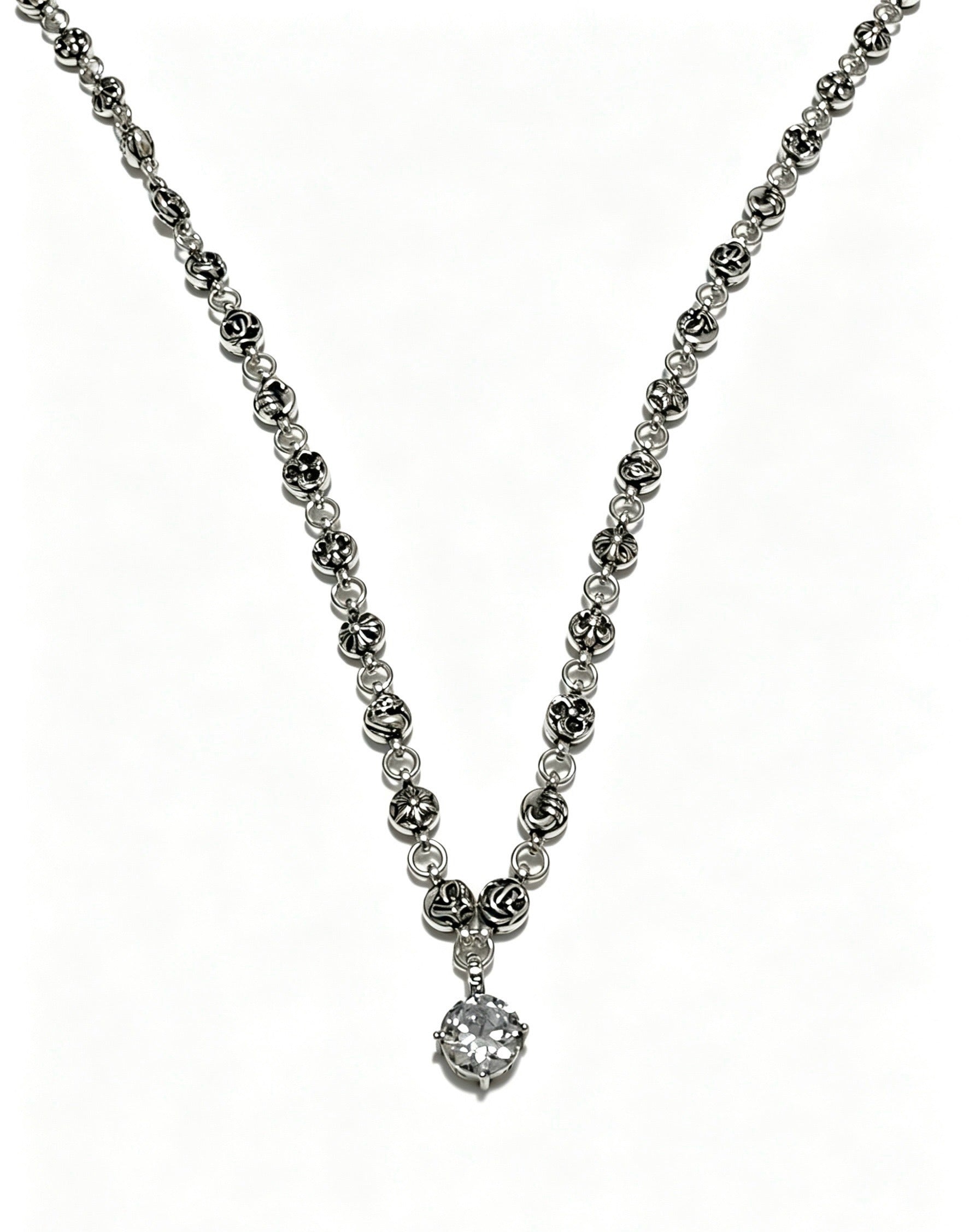 Chrome Hearts Sterling Silver Cross Necklace