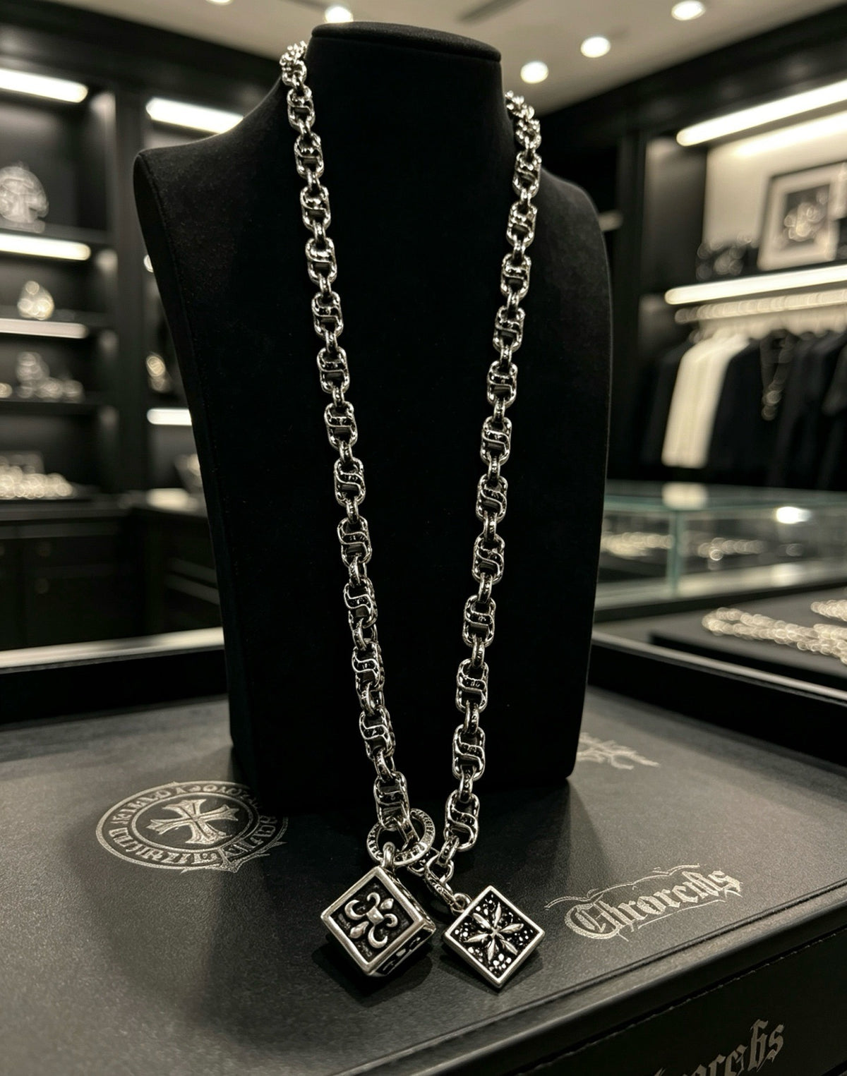 Chrome Hearts Sterling Silver Cross Necklace