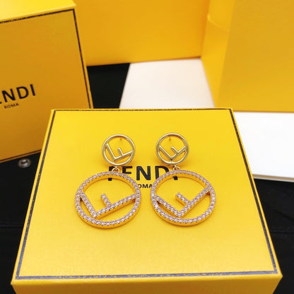 Fendi Red Round Earrings