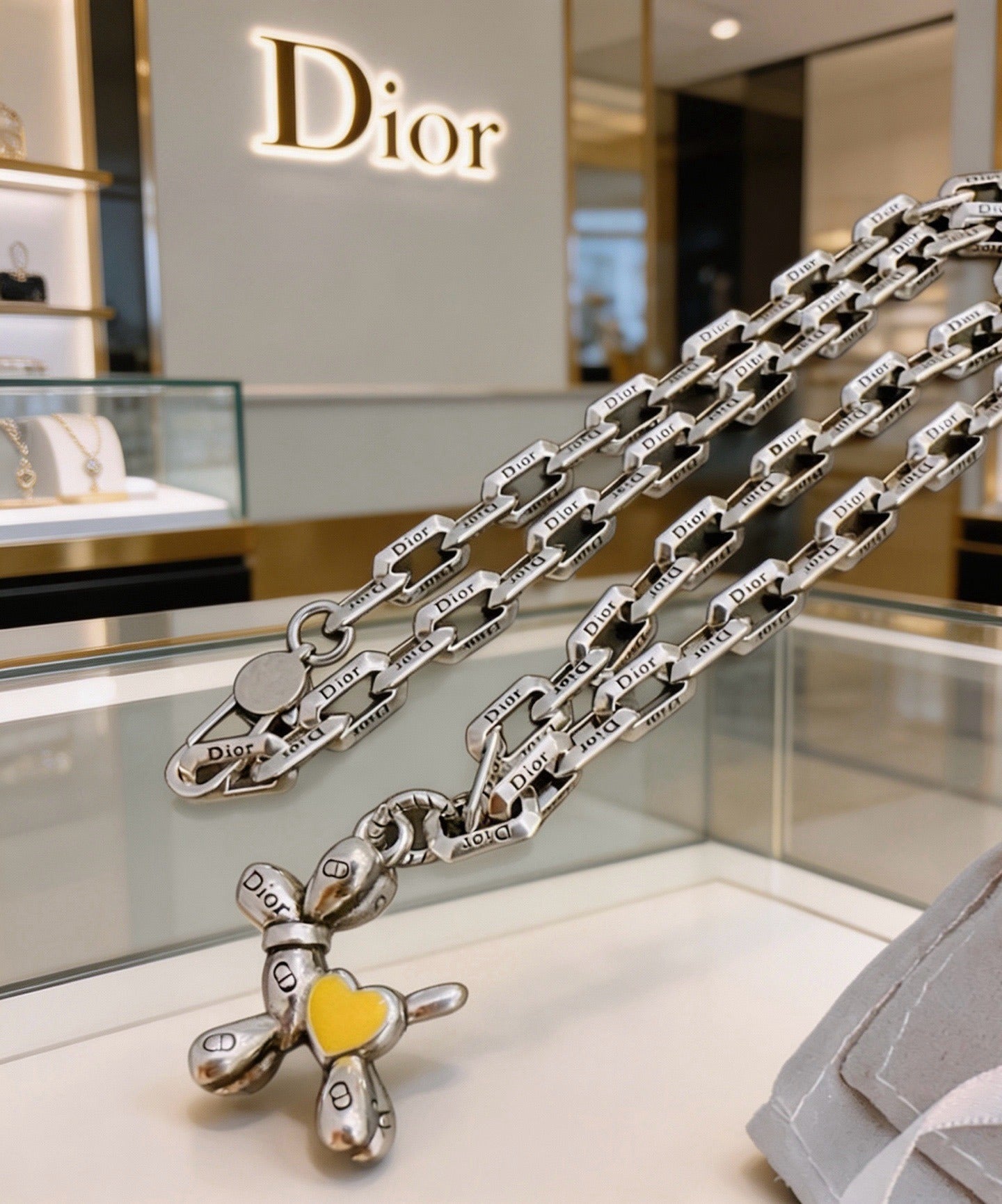 Dior Sterling Silver Chain Necklace