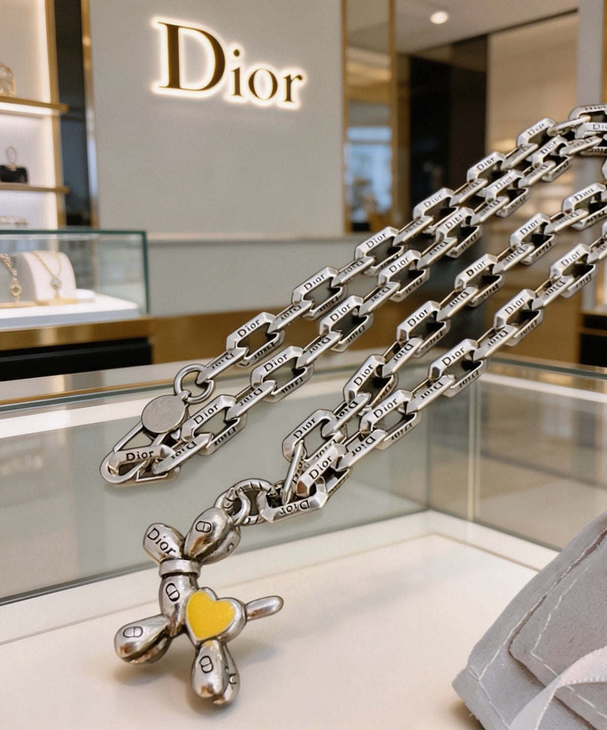 Dior Sterling Silver Chain Necklace