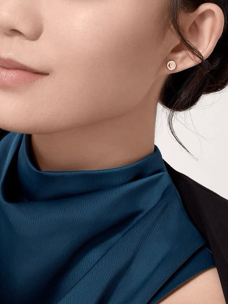 Cartier Sterling Silver Logo Earrings