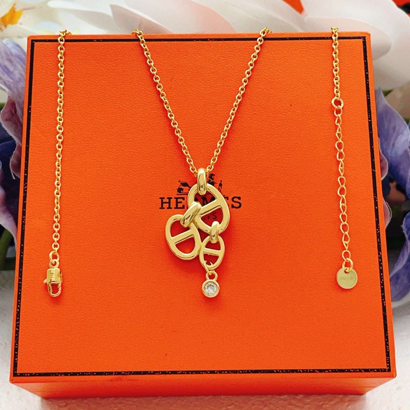 Hermes Gold Brass Tassel Necklace