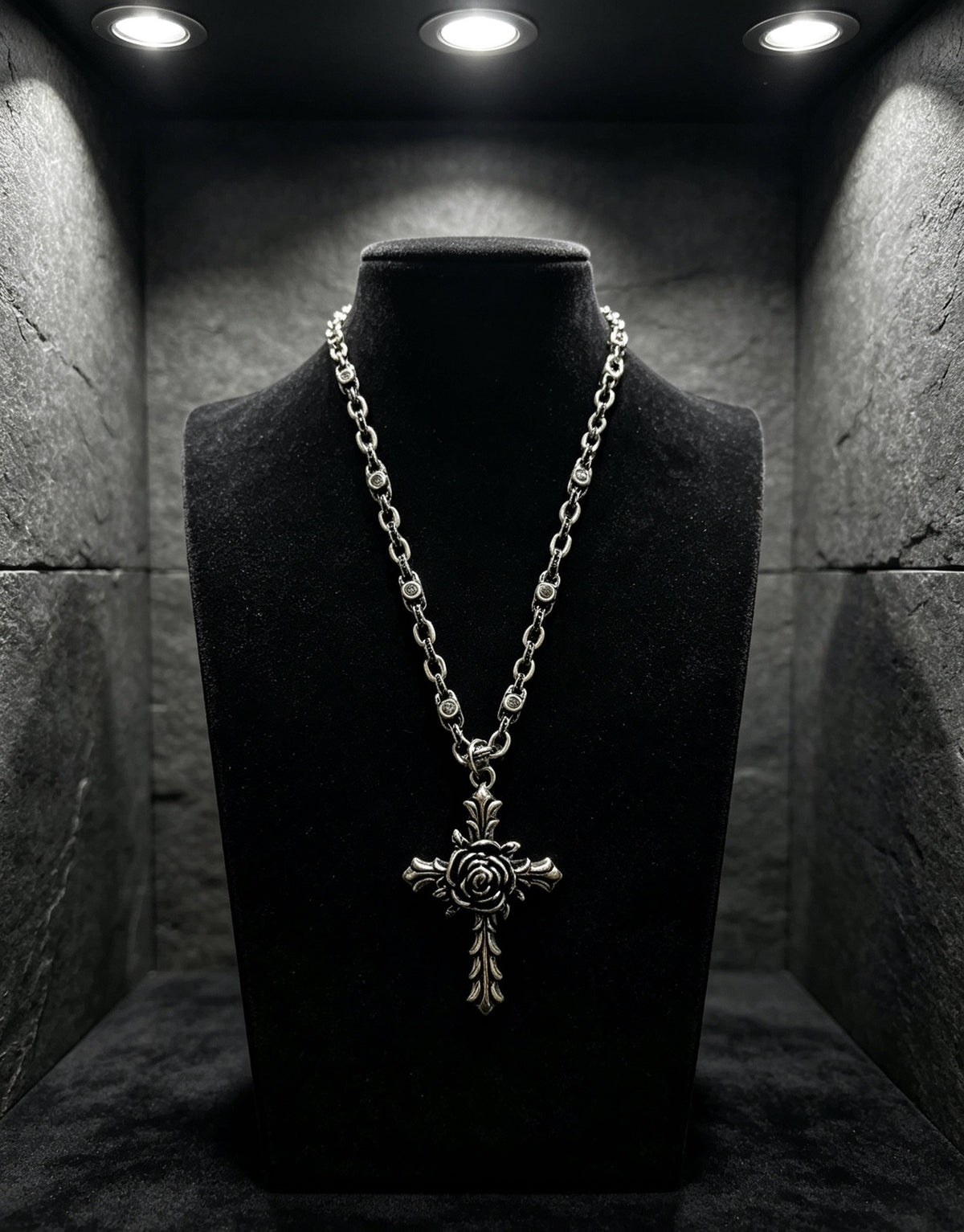 Chrome Hearts Sterling Silver Cross Necklace